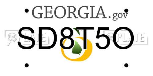 SD8T5O Georgia License Plate