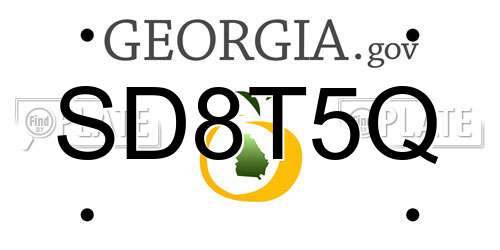 SD8T5Q Georgia License Plate