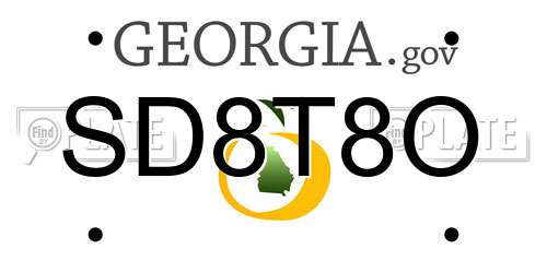 SD8T8O Georgia License Plate