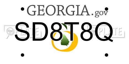 SD8T8Q Georgia License Plate