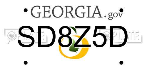 SD8Z5D Georgia License Plate