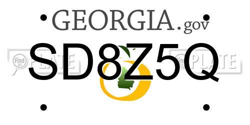 SD8Z5Q Georgia License Plate
