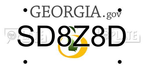SD8Z8D Georgia License Plate