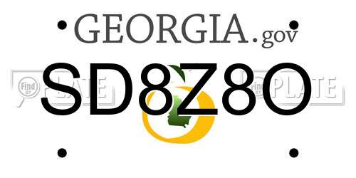 SD8Z8O Georgia License Plate