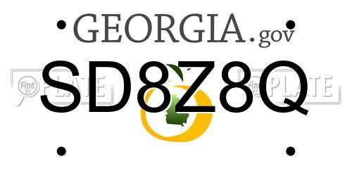 SD8Z8Q Georgia License Plate
