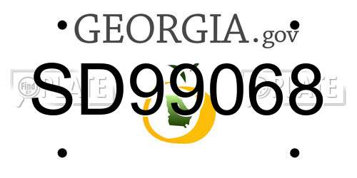 SD99068 Georgia License Plate