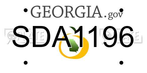 SDA1196 Georgia License Plate
