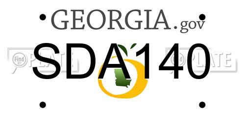 SDA140 Georgia License Plate