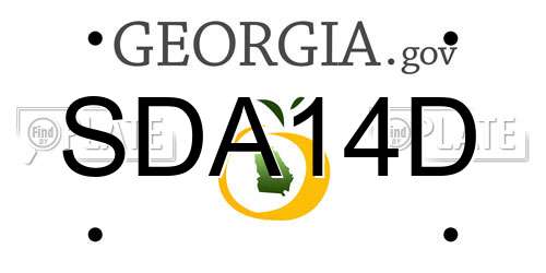 SDA14D Georgia License Plate