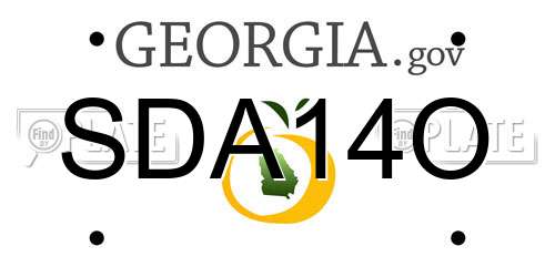 SDA14O Georgia License Plate