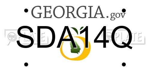 SDA14Q Georgia License Plate