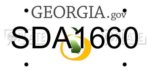 SDA1660 Georgia License Plate