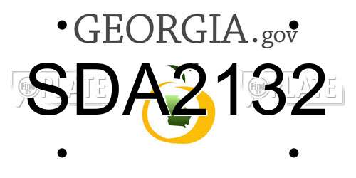 SDA2132 Georgia License Plate