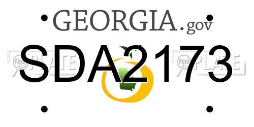 SDA2173 Georgia License Plate
