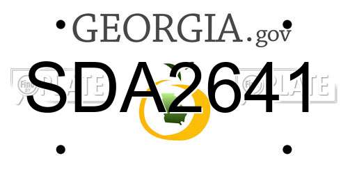SDA2641 Georgia License Plate