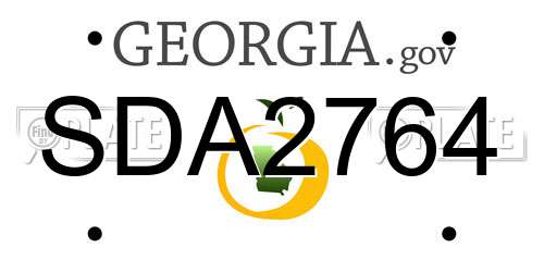 SDA2764 Georgia License Plate