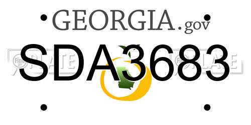 SDA3683 Georgia License Plate