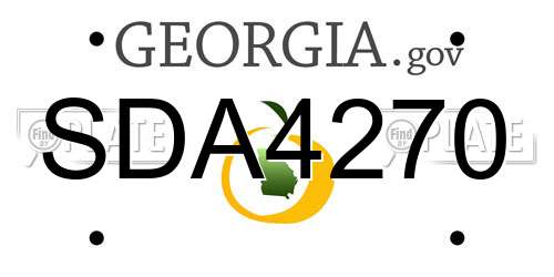 SDA4270 Georgia License Plate