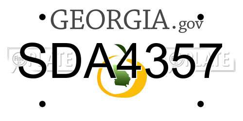 SDA4357 Georgia License Plate