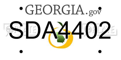 SDA4402 Georgia License Plate