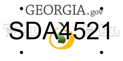 SDA4521 Georgia License Plate
