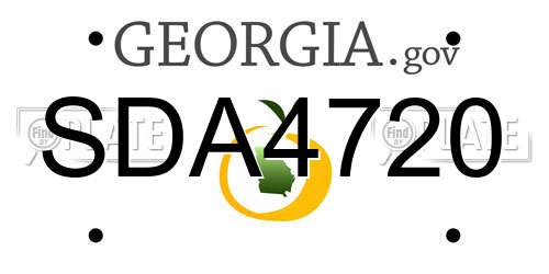 SDA4720 Georgia License Plate