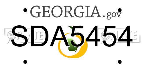 SDA5454 Georgia License Plate