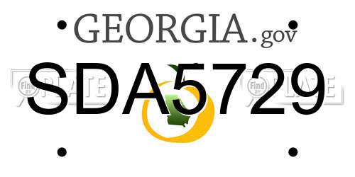 SDA5729 Georgia License Plate