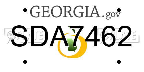SDA7462 Georgia License Plate