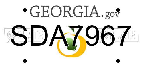 SDA7967 Georgia License Plate