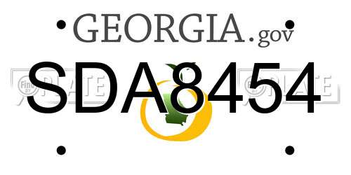 SDA8454 Georgia License Plate