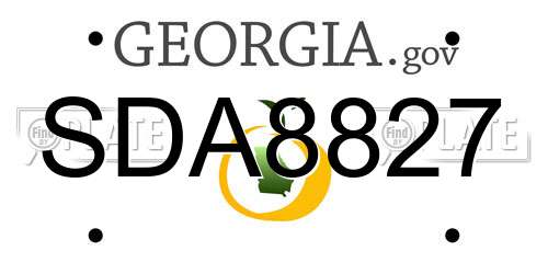 SDA8827 Georgia License Plate