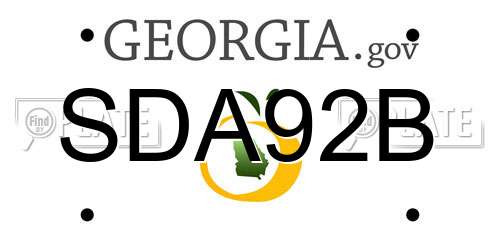 SDA92B Georgia License Plate