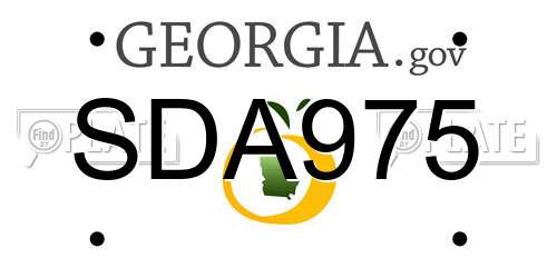SDA975 Georgia License Plate