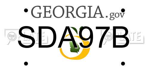 SDA97B Georgia License Plate