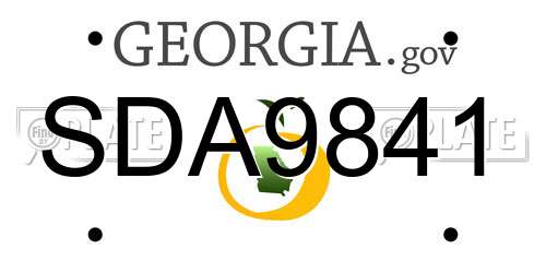 SDA9841 Georgia License Plate