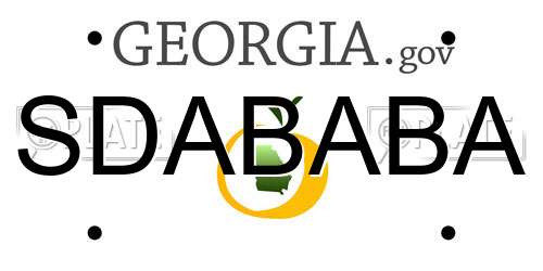 SDABABA Georgia License Plate