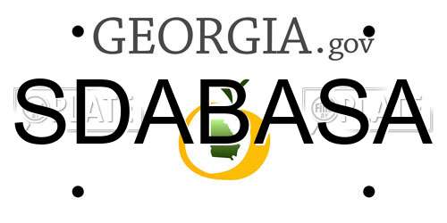 SDABASA Georgia License Plate