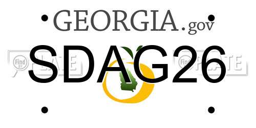 SDAG26 Georgia License Plate