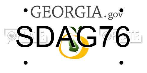 SDAG76 Georgia License Plate