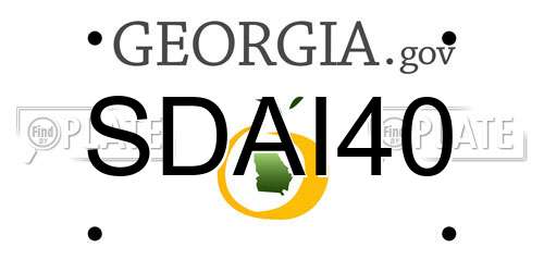 SDAI40 Georgia License Plate