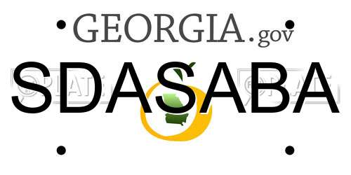 SDASABA Georgia License Plate