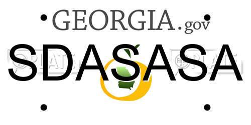SDASASA Georgia License Plate