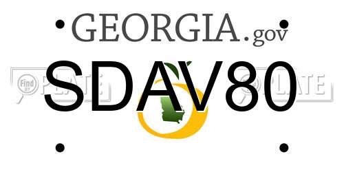 SDAV80 Georgia License Plate