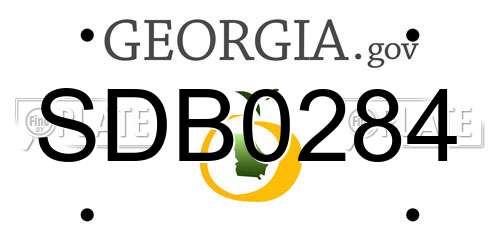 SDB0284 Georgia License Plate