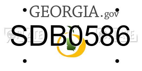 SDB0586 Georgia License Plate