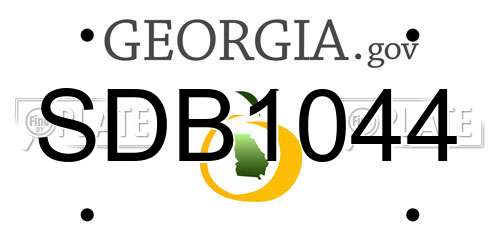 SDB1044 Georgia License Plate
