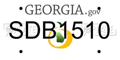 SDB1510 Georgia License Plate