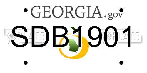 SDB1901 Georgia License Plate