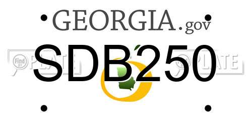 SDB250 Georgia License Plate